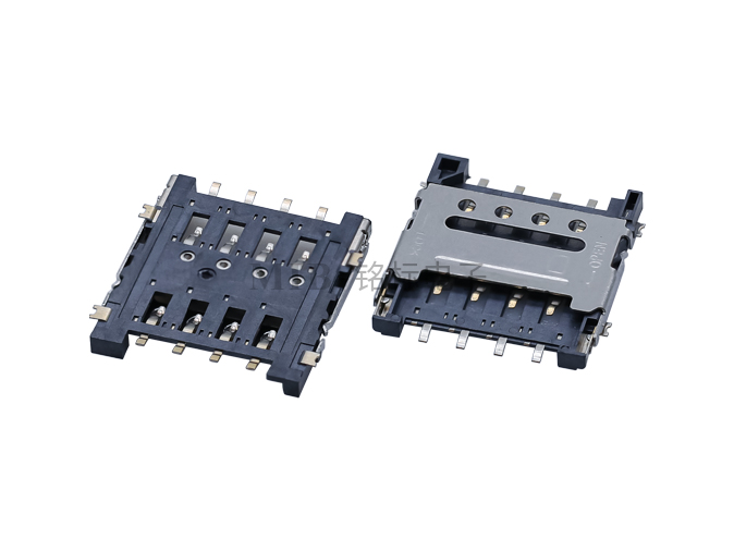 掀盖式  MICRO SIM卡座 4*1 H=1.5