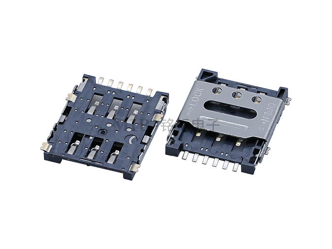 掀盖式  6PIN NANO SIM卡座