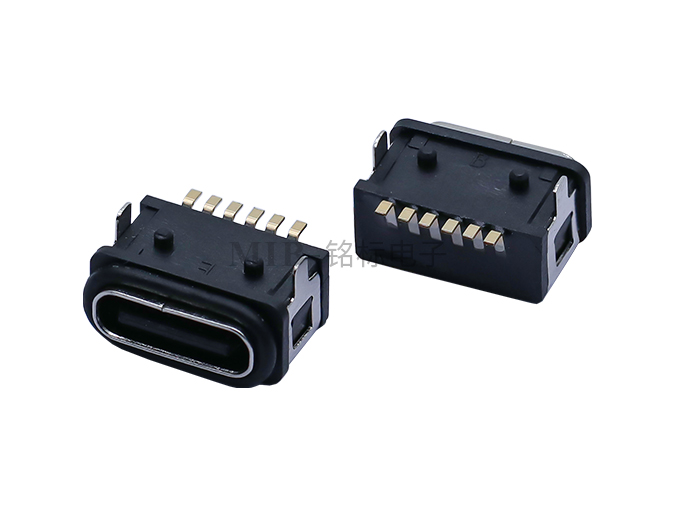 IPX8 防水Type-C USB 板上6PIN